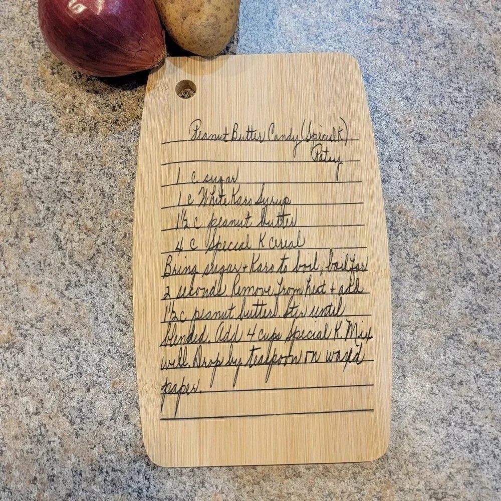 Personalized Cutting Board - Grandmas Handwritten Recipe Engraved